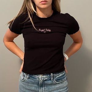 forever 21 ribbed angel baby tee